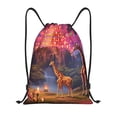 thumbnail image 1 of Fotbe Lantern Giraffes Magical Forest Bolsa Mochila con Cordón Estampada, Bolsa de Gimnasio Deportiva, Bolsa Cinch, Bolsa con Cordón para Hombres y Mujeres-Small, 1 of 6