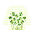 thumbnail image 4 of Tauxra Chandail de la Saint-Patrick pour Adultes, T-Shirt à Manches 3/4 Imprimé Col Rond, T-Shirt Graphique Trèfle Décontracté à Manches Longues pour Activités Festives, 4 of 6