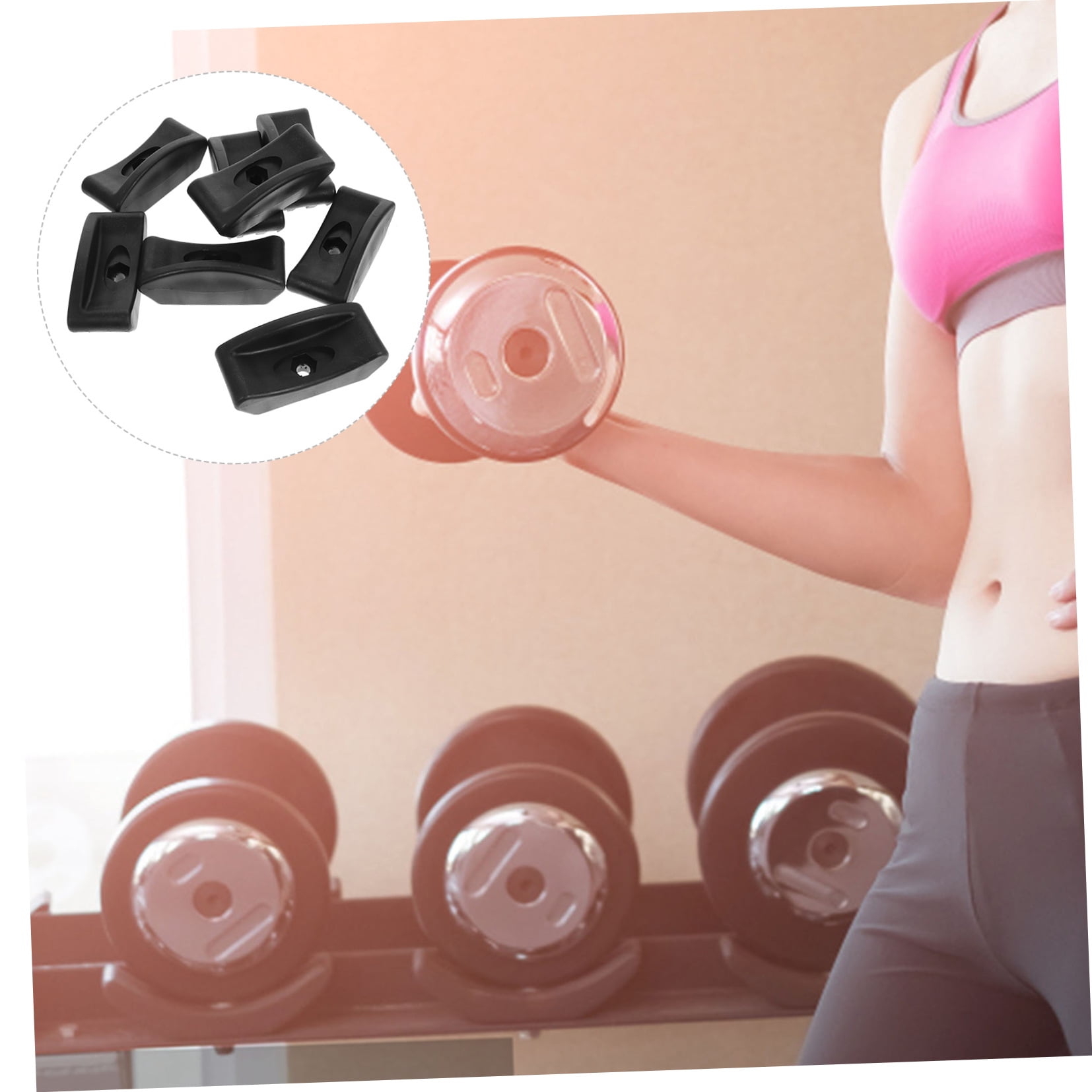 TOYMYTOY 8 Pcs Dumbbell Racks Barbell Storage Black PP Simple Design for Fitness Room