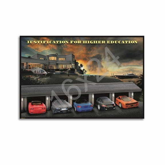 Justification for Higher Education Classic Supercars Funny Cool Wall Decor Art Print Poster Poster for Room Aesthetic Posters