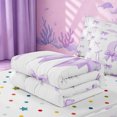 thumbnail image 5 of meiyoeat Purple Bow Monogrammed C Zipper Twin Comforter Sets with Fitted Sheet and 2 Pillowcases,Watercolor Coquette Letter Design Zipper Bedding Set For Girl,Reversible,4 Pieces, 5 of 7