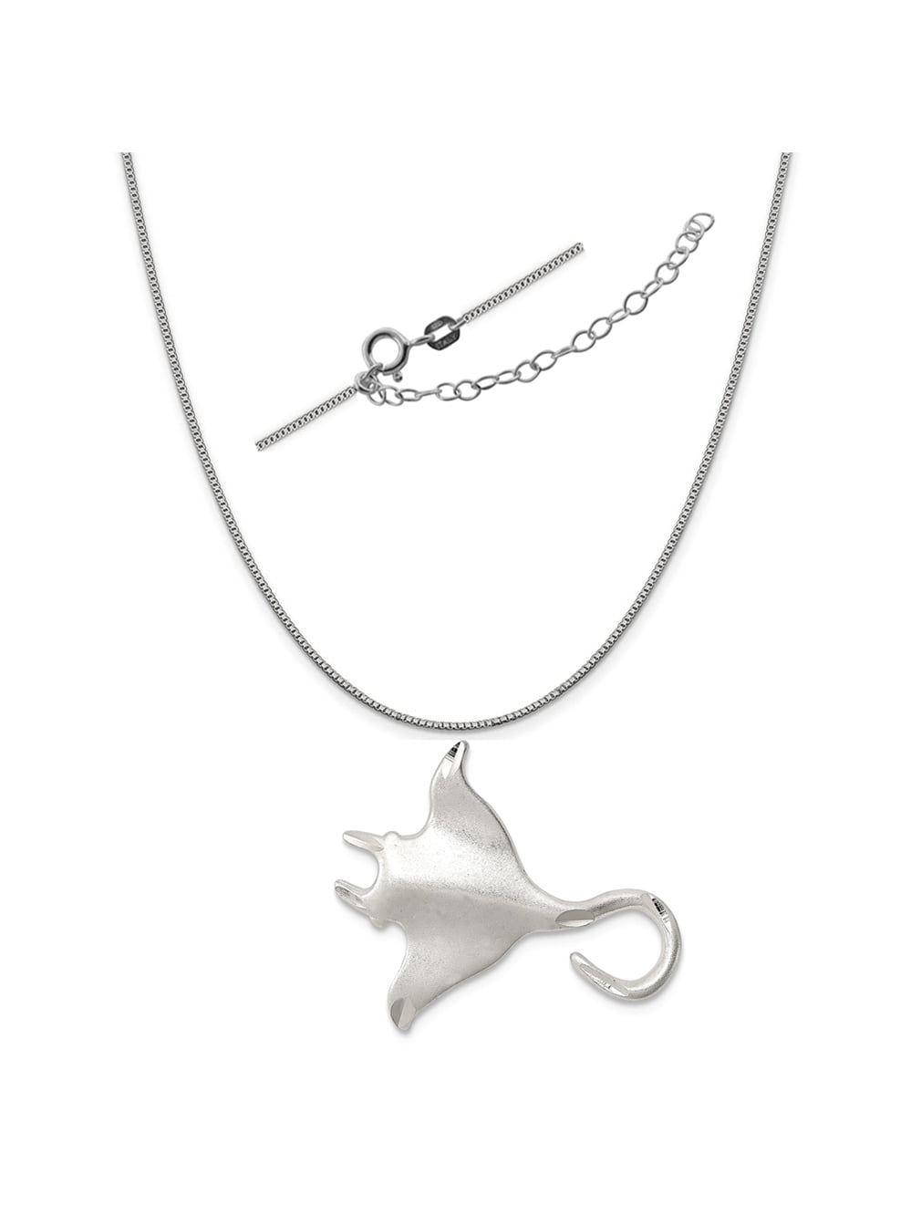 Raposa Elegance Sterling Silver Electric Guitar Charm on a Sterling Silver 18 Curb Chain Necklace 