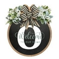 Yehailo Unique A Z Last Name Year Round Front Door Wreath With Bow 16