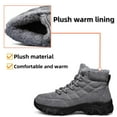 thumbnail image 2 of Men's Winter Snow Boots Warm Fur Lining Fashion Comfort Casual Outdoor Waterproof Hiking Boots Lightweight Lace Up Boots Gray 9.5 US, 2 of 7