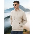 thumbnail image 6 of Taigaofy Men's Geometric Texture Hoodie with Pocket, Skin-Friendly Long Sleeve Casual Pullover, Perfect Valentine's Day Gift for Him Off White M, 6 of 7