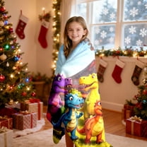 Personalised Dinosaur Blanket With Custom Name â Soft Throw For Boys Kids Cosy Lightweight Dino Bedding Blanket For Bedroom Sofa Travel