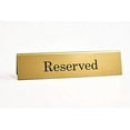 thumbnail image 1 of Reserved Table Sign | Restaurant Reserved Signs for Tables| Office Counter and Table Signs | 9" x 2" Gold - Black Engraved Acrylic | Double Sided Tent Sign | Made in USA, 1 of 4