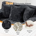 thumbnail image 6 of Homefun 61" Chenille Sofa Bed Oversized Chaise Lounge No Assembly Storage Pocket 3 Pillows Indoor for Living Room Bedroom, 6 of 7