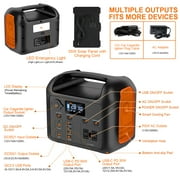 R300 299Wh 300W Portable Power Station With 60W Solar Panel, Pure Sine Wave Solar Generator, Battery Pack, Emergency Power Station with 110V/300W 2 AC Outlets, PD 60W USB-C&Dual 12V/120W Ports Power