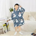 thumbnail image 6 of FORMRS Wearable Blanket Hoodie with Sleeves for Kids Cozy Flannel Sweatshirt, Blue Christmas Snowman Pattern, 6 of 7