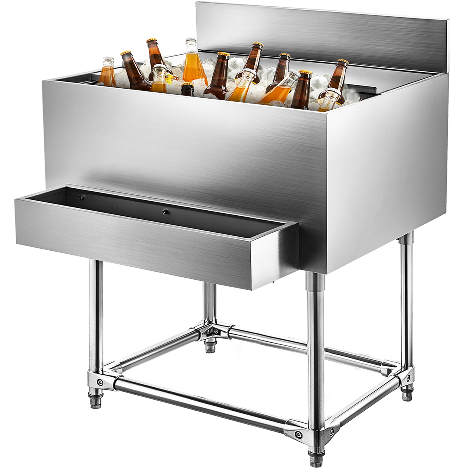 Stainless Cocktail Ice Well Station Fully Insulated With Stand & Speedrail 