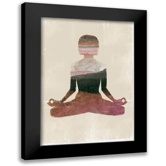 JMB Designs 14x18 Black Modern Framed Museum Art Print Titled - Meditate
