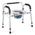 thumbnail image 4 of AKDSteel Raised Toilet Seat For Seniors, Adjustable Frame With Safety Backrest And Pullable Bedpan, 500 Lbs Capacity, 4 of 7