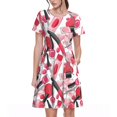 thumbnail image 1 of Balery Makeup Vestidos sueltos de manga corta para mujer, vestidos de verano 2025, vestidos casuales de corte A con vuelo., 1 of 6