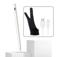 thumbnail image 1 of Stylet pour Tablette Téléphone Mobile Stylet Tactile pour Android iOS Windows iPad Accessoires pour Apple Pencil Stylet Universel Blanc et Gant, 1 of 6