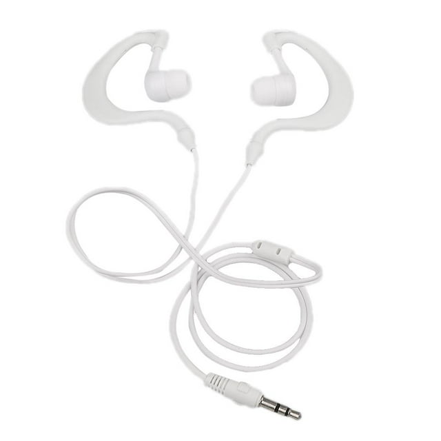 IPX8 Waterproof Hook Style In-ear 3.5mm Plug Stereo Sound In-Ear Audio Earbuds White