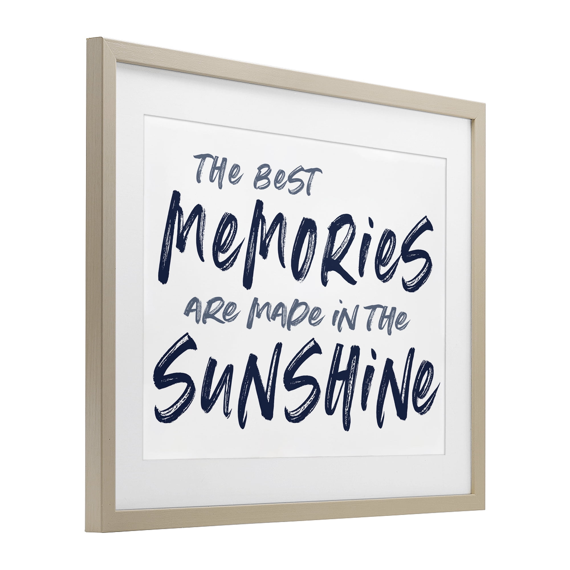 Memories Made In Sunshine Birch Framed Print Under Glass, design by Lettered and Lined