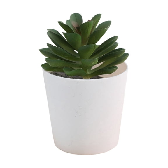 Artificial Potted Plant With White Pot, Small Fake Plastic Flower Arrangement For Home Table Kitchen Office Decor, 1 Pack