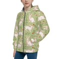 thumbnail image 2 of Picia Cute Rabbit And Flower for Boys Fashion Full-zip Hoodies & Sweatshirts with Kangaroo Pocket,Zip-up Hooded Sweatshirt for Kid, Moisture Wicking & Breathable-Medium, 2 of 6