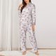 thumbnail image 2 of Balery Cute Bow Tie Conjunto de Pijama con Estampado para Mujer, Conjunto de Dos Piezas con Manga Larga, Ropa de Dormir Suave con Bolsillos, Pijamas Cómodos-Medium, 2 of 7