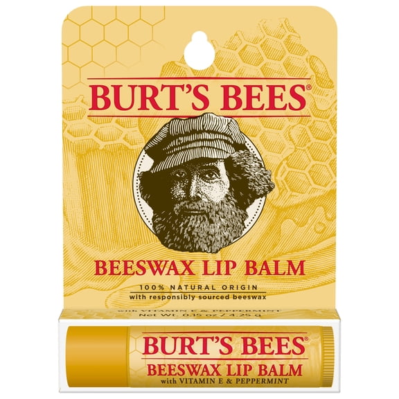 Burt's Bees 100% Natural Moisturizing Lip Balm, with Beeswax, Vitamin E & Peppermint Oil, 1 Tube