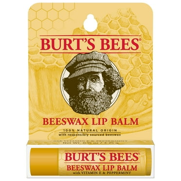 Burt's Bees 100% Natural Moisturizing Lip Balm, with Beeswax, Vitamin E & Peppermint Oil, 1 Tube