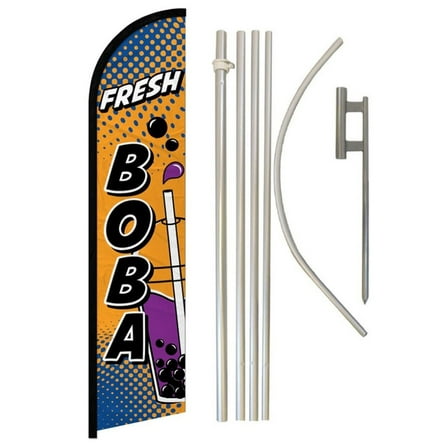 Fresh Boba Windless Banner Flag & Pole Kit
