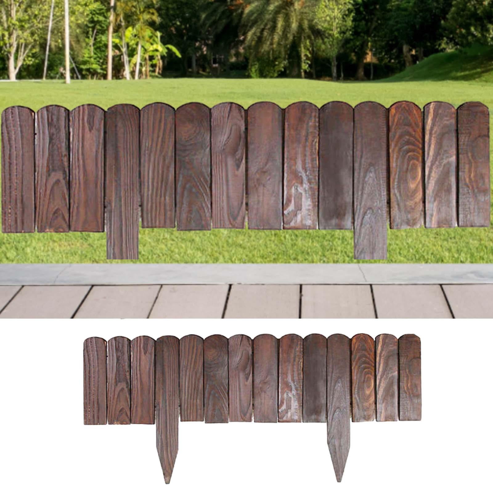koolsoo Decorative Garden Fence Garden Edging Border Detachable Landscape Border Landscape Decor Gardens Fencing Wooden for Flower Bed into the ground
