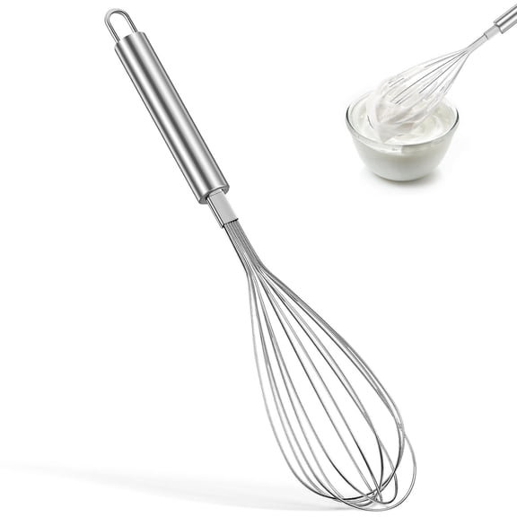 Hytrove Stainless Steel Cooking Whisk for Beating and Mixing, Kitchen Whisk 1 Set
