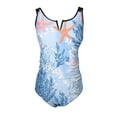thumbnail image 5 of JSheng One Piece Bathing Suit for Women Fashion Women Summer Floral Printed With Chest Cushion And No Steel Support Sexy Backless Strap Bikini Swimsuit Light Blue S, 5 of 5