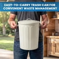 thumbnail image 5 of Plexon 5 Gallon Small Metal Trash Can with Lid Outdoor Galvanized Steel Bucket with Lid 5 Gal Storage Can for Dog Food Bird Seed Storage Container Rodent Pet Proof, Matte Beige, 5 of 9
