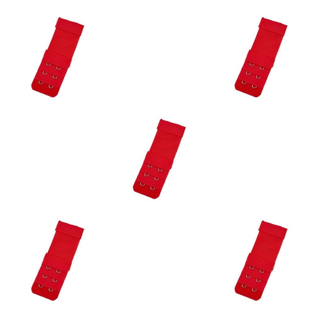 crativent Extension Strap Bra Extenders Breathable Buckle 2 Hooks Accessories Elastic Lengthened Clips Replacement 3 Rows red 5Set
