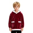 thumbnail image 4 of WhouRiu Boys Girls Solid Color Fuzzy Hoodie Kids Unisex Long Sleeve Hooded Pullover With Pockets Autumn Winter Cozy Warm Soft Sweatshirts,6-7 Years, 4 of 9