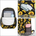 thumbnail image 4 of Sunflower Black Pattern 17" Waterproof Oxford School Backpacks for Teens, S-Shape Padded Straps, for School, Travel, Hiking, Camping, 4 of 5