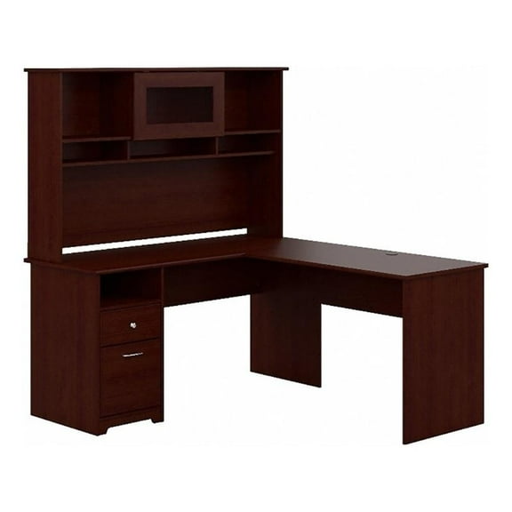 Scranton & Co 60" Contemporary Engineered Wood Desk with Hutch/Drawers in Cherry
