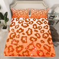 thumbnail image 2 of Feelyou Leopard Print Teens Twin Sheet Sets, Orange Sequin Print Bedding, 3pcs, 2 of 7