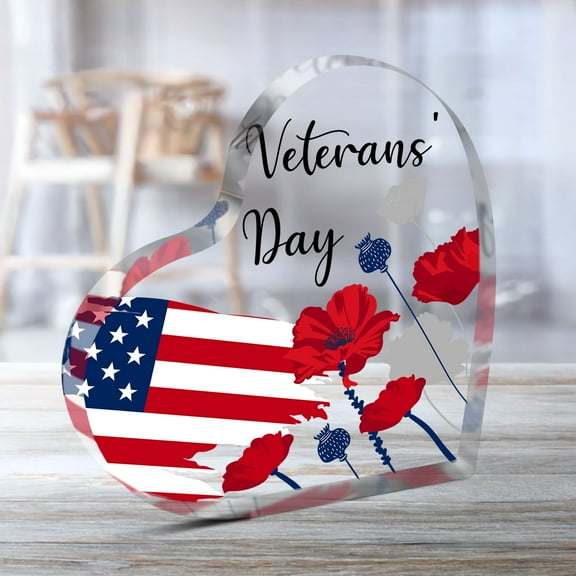 Acrylic Veteran'S Day Decoration With American Flag Patriotic Military Appreciation Gift For Christmas From Wife Daughter Son To Army Veterans Boyfriends American Flag Accessories Desktop