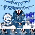 thumbnail image 2 of New Father's Day theme party decoration supplies - disposable paper plates, paper towels, cups, tablecloths. Decorations for men's gatherings. 16-person serving., 2 of 10