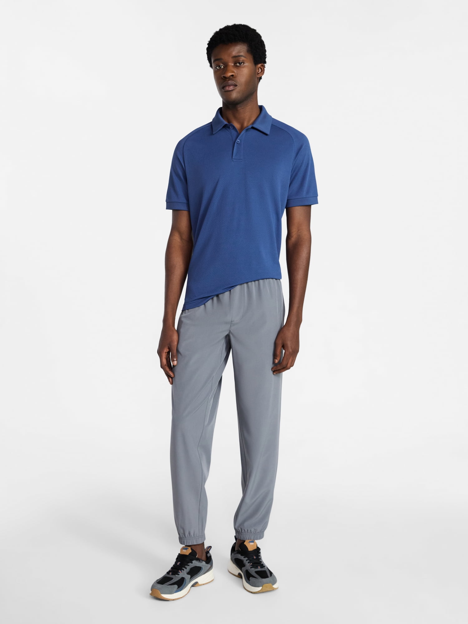 Athletic Works Men's and Big and Tall Men's Active Mesh Polo Shirt, Size XS-5XL