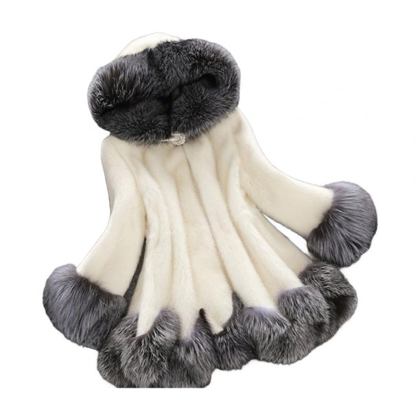 Pardessus mi-long à capuche en fausse fourrure pour femme, vêtements d'extérieur coupe-vent, manteau près du corps pour femme, vêtements féminins, hiver