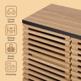 thumbnail image 6 of ARKANTOS Sideboard Storage Cabinet with Slatted Doors and 1 Adjustable Shelf, Natural Oak, 6 of 8