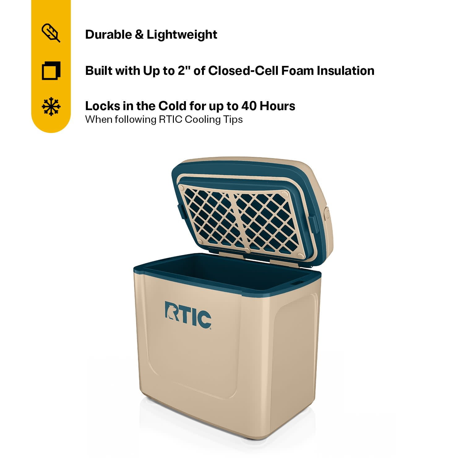 RTIC Road Trip 8 Qt Hard-Sided Personal Cooler, Fits 12 Cans, Beach/Marine