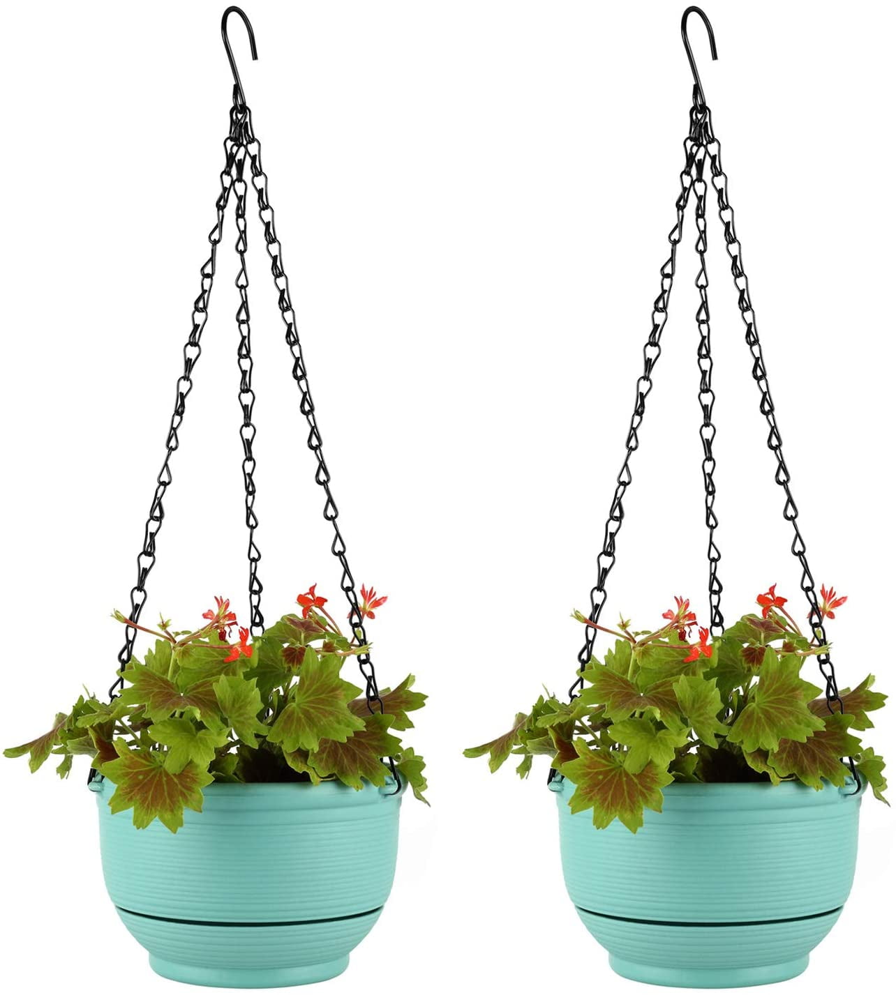 Buy T4U Plastic Hanging Planters, Round Self Watering Baskets with