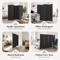 thumbnail image 5 of Jostyle 4 Panel Room Divider, Black Privacy Screen Wall Divider with Opaque Waterproof Polyester Fabric & Reinforced Q195 Steel Frame, Foldable Portable Partition for Office Home Bedroom, 5 of 9