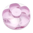 thumbnail image 5 of PrimeGo Divided Spin Serving Tray for Snack Dips Party Appetizers Rotating Snack Box Container with Lid Flower Shape Multi-Compartment Susan Organizer for Kitchen Travel Picnic, 5 of 7