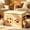 With door (20*12*12in), variant on PawWood Wooden Indoor Pet House, 20x12x12in Sturdy Multi-layer Plywood Cat Dog Shelter for Small Pets, Windproof Semi-enclosed Pet Crate Kennel for Kittens Teddy Bichon, Wood Color