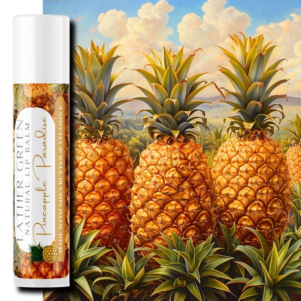 Pineapple Paradise Natural Lip Balm, Pack of 3 by LatherGreen