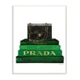 thumbnail image 1 of Stupell Industries Fashion Designer Purse Bookstack Green Black Watercolor Wall Plaque by Amanda Greenwood, 1 of 1