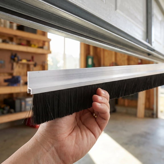Phenofice Black Aluminum Door Sweep, Exterior Use, Noise and Dust Barrier, Heavy Duty, for Garages, 2Pcs