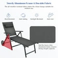 thumbnail image 5 of Costway  2PCS Patio Lounge Chair W/ Wheels Neck Pillow Aluminum Frame Adjustable, 5 of 11